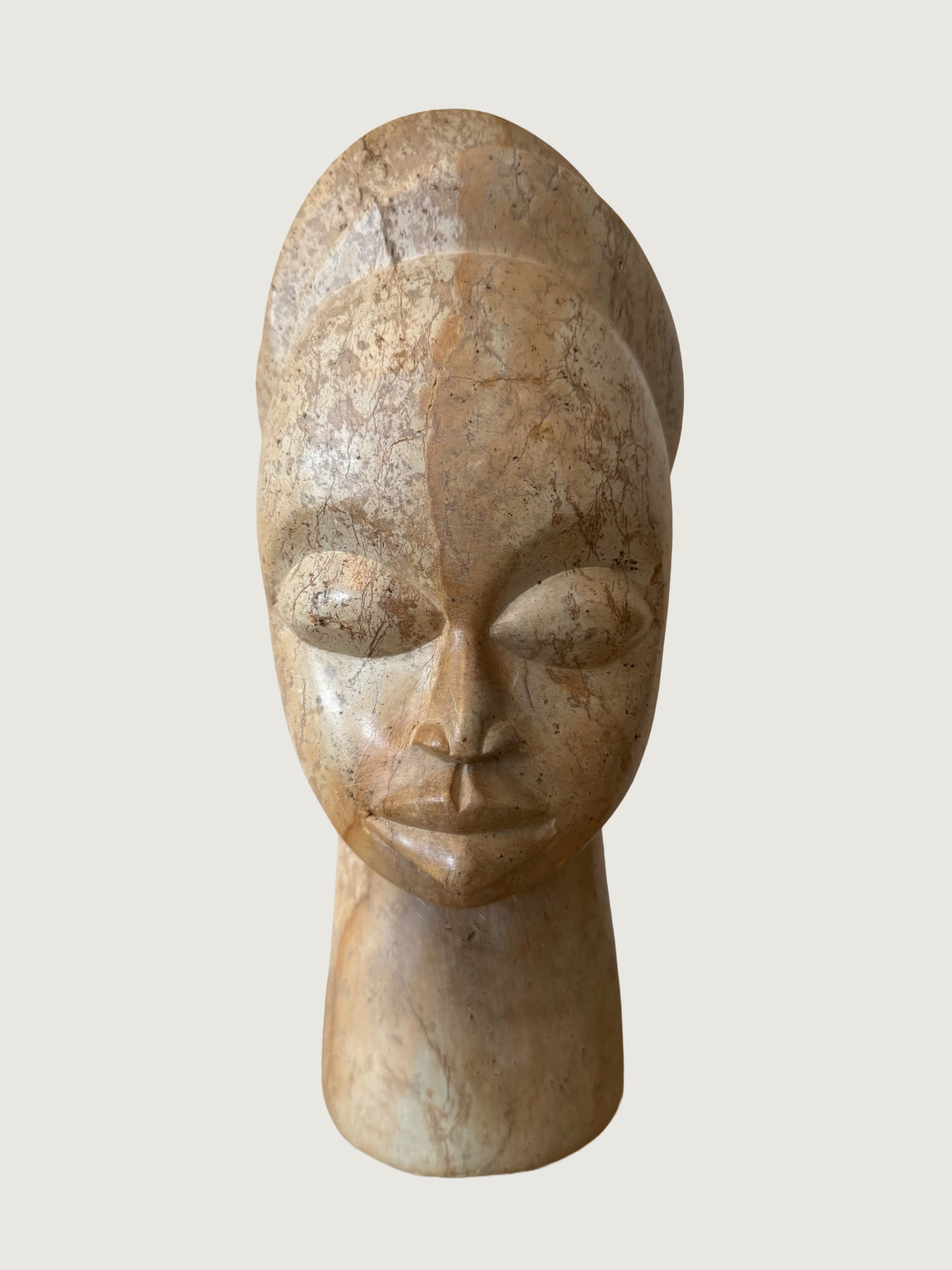 Mbigou stone sclupture from Gabon titled Tete Haute
