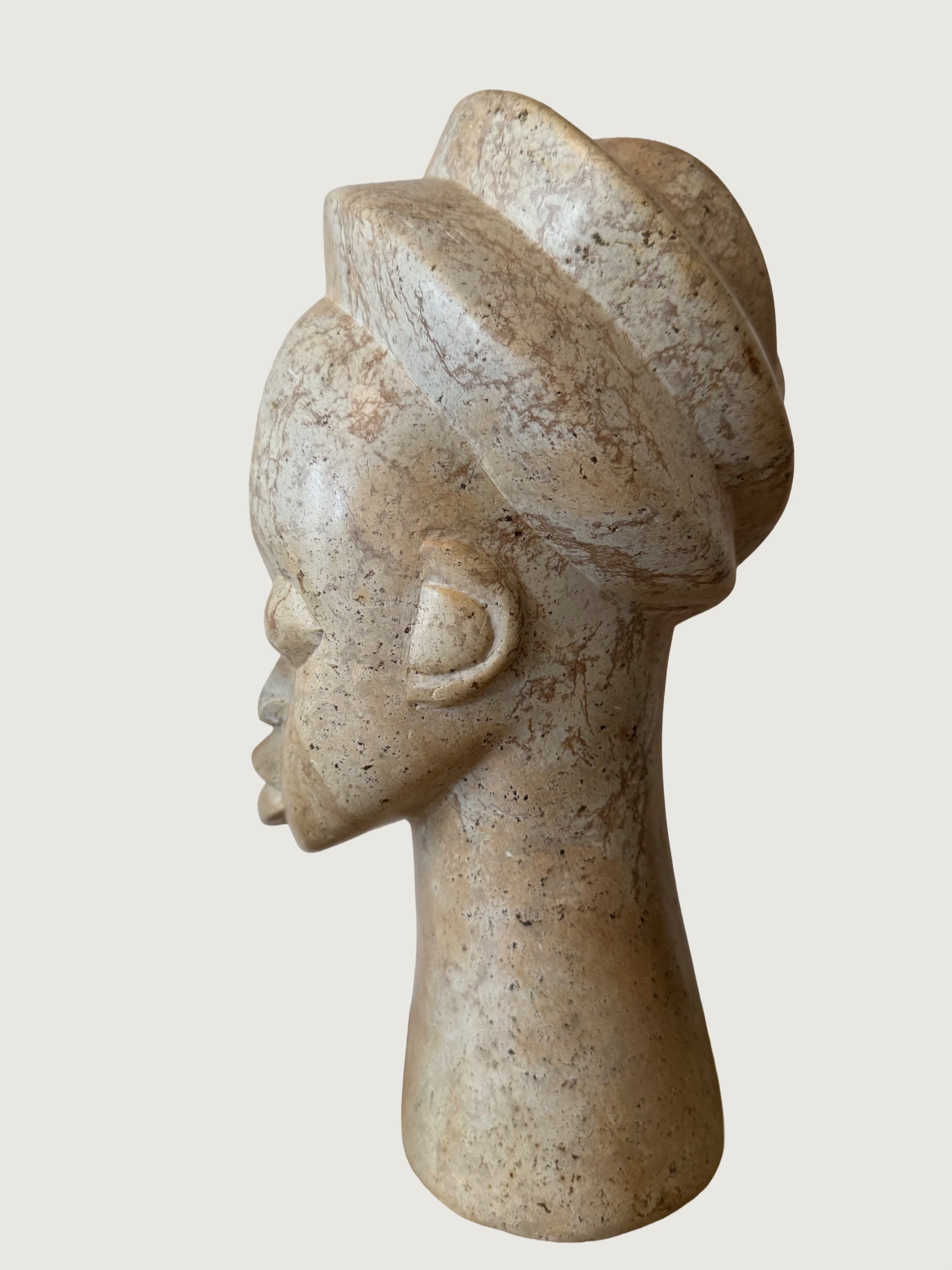 Mbigou stone sclupture from Gabon titled Tete Haute